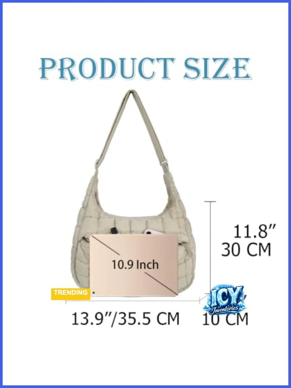 Quilted Puffer Hobo Crossbody Bag Lightweight Nylon Shoulder Purse